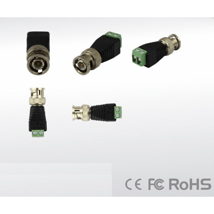 1 Adaptateur Coaxial Balun Vidéo Connecteur BNC Mâle CCTV Caméra BNC-16 ECLATS DESTOCKAGE
