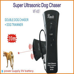 Repousse bi ultrason 20m mt-651 chien mechant agressif laser 4 in 1 2 frequence ECLATS DESTOCKAGE