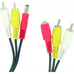 Cordon audio video 5m 2 rca mâle/2 rca mâle alim jack alim femelle vers jack alim cable camera ECLATS DESTOCKAGE
