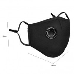 Masque respiratoire coton lavable reutilisable + valve sans filtre 5 couches anti pollution ECLATS DESTOCKAGE