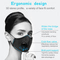 Masque respiratoire coton lavable reutilisable + valve sans filtre 5 couches anti pollution ECLATS DESTOCKAGE