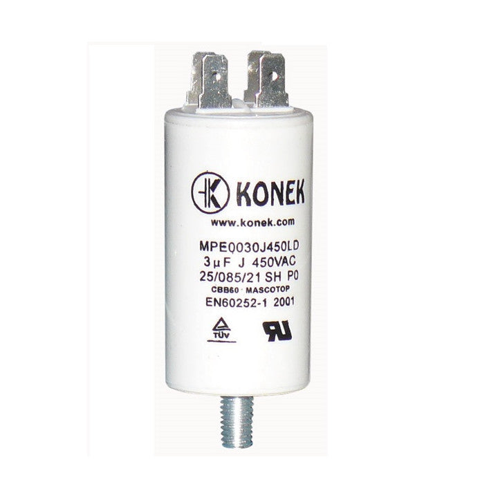Condensateur 3mf 3 mf micro farad 450v cbb60 w1-11003 condo demarrage moteur cosse ECLATS DESTOCKAGE