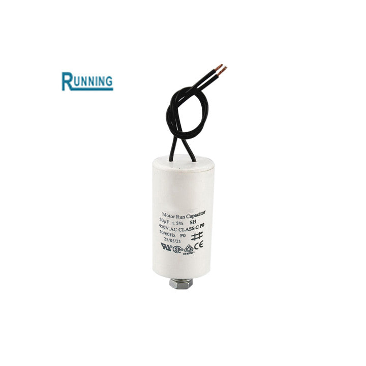 Condensateur condo a fil 50mf 50 mf micro farad cbb60 400v 450v 500v cable demarrage moteur - ECLATS DESTOCKAGE