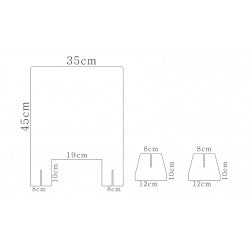 vitre ecran protection plexiglass transparent 35X45cm comptoir accueil réception separation latérale bouclier hygiaphone A01 ECLATS DESTOCKAGE
