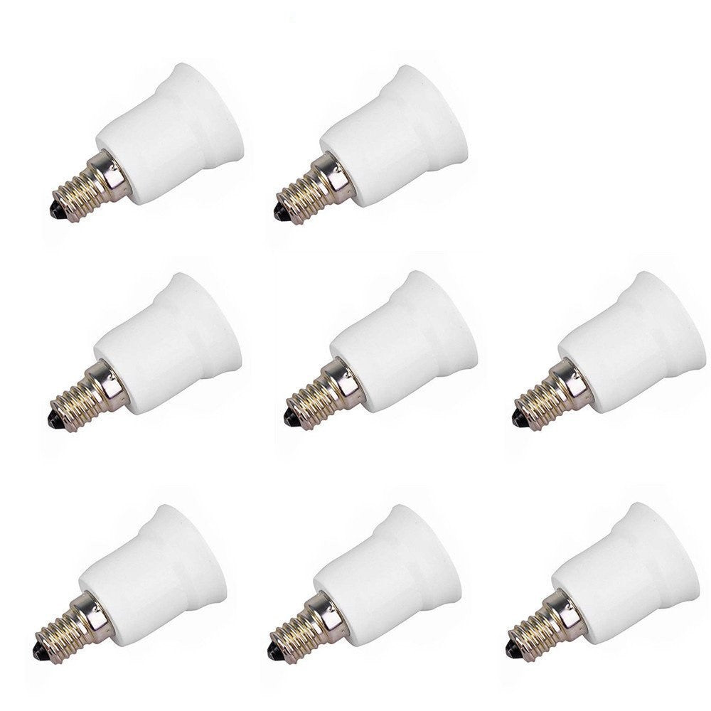 8 adaptateurs convertisseur e14 a e27 douille ampoule led culot 12v 24v 48v 220v ECLATS DESTOCKAGE