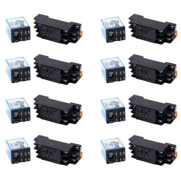 8 Relais electrique 12v 10a 12vcc vr10hd122c bobine 160 ohms 2 inverseurs com/no/nc 220vca + support ptf08a ECLATS DESTOCKAGE