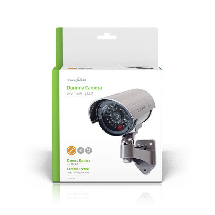 Camera video etanche ir factice coffre pvc DUMCB40GY imitation metal led rouge magasin - ECLATS DESTOCKAGE