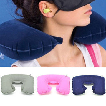 Coussin gonflable en u pour repos du cou en voyage avion loisir voiture bus ECLATS DESTOCKAGE