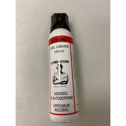 Aerosol defense gel paralysant poivre 100ml sans poignee bombe gaz lacrymogène spray ECLATS DESTOCKAGE