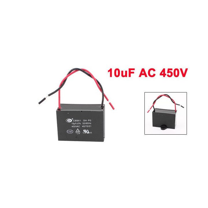 Condensateur 10mf 10 mf uf micro farad 10uf 450v 500v ac rectangle cbb61 demarrage moteur ventilateur 50/60Hz ECLATS DESTOCKAGE