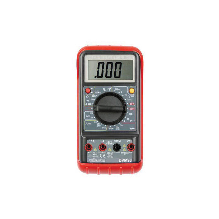 Multimetre numerique lcd 3 1 2 24 gammes 10a test diode transistor continuite dvm93 courant tension ECLATS DESTOCKAGE
