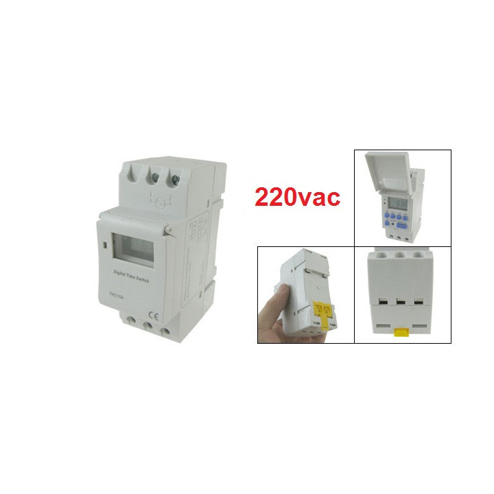 Programmateur 220v 2200w interrupteur horaire rail din thc15a horloge hebdomadaire minuterie 230v ECLATS DESTOCKAGE