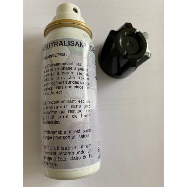 Spray decontaminant 50ml pour aerosol defense gaz cs gel agent neutraliseur securite defense ECLATS DESTOCKAGE