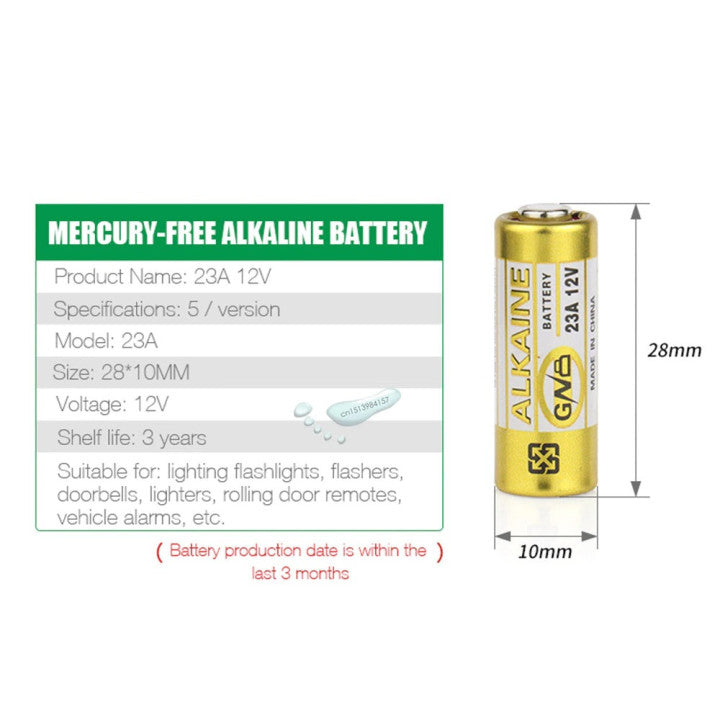 Pile electrique 12v a23 lr23 gp23 gp23a 23a 23ac e23a mn21 ms21 b12va vr22 telecommande gp23gac ECLATS DESTOCKAGE