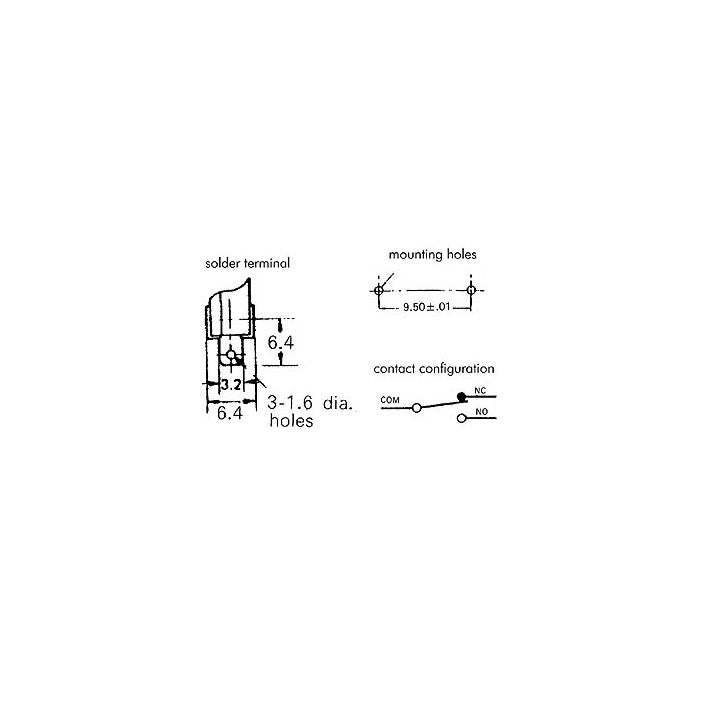 Micro interrupteur contact autoprotection 3a 5a 220v 250v long levier micro switch ms5 l autoprotege - ECLATS DESTOCKAGE
