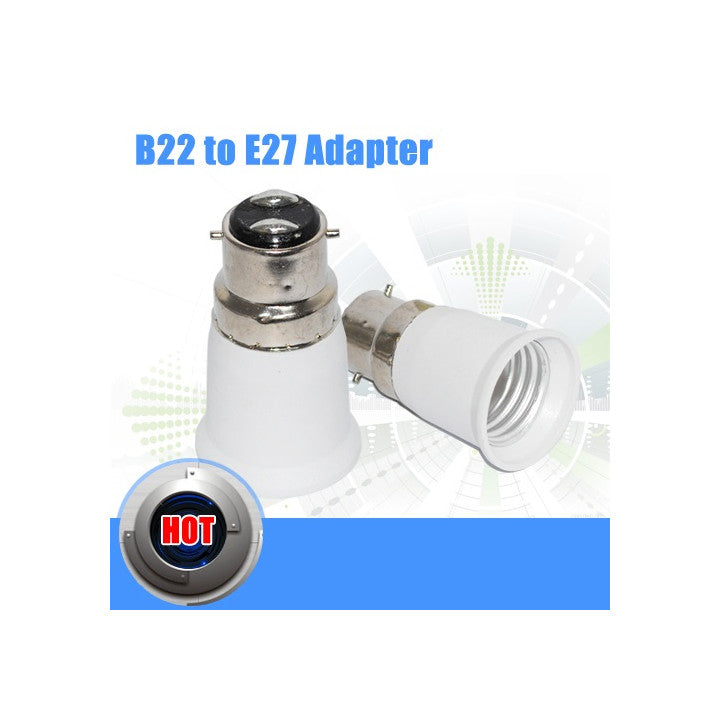 Adaptateur convertisseur b22 a e27 douille lampe ampoule led adaptation culot 12v 24v 48v 220v ECLATS DESTOCKAGE