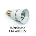 Adaptateur convertisseur e14 a e27 douille lampe ampoule led adaptation culot 12v 24v 48v 220v ECLATS DESTOCKAGE
