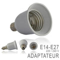 Adaptateur convertisseur e14 a e27 douille lampe ampoule led adaptation culot 12v 24v 48v 220v ECLATS DESTOCKAGE