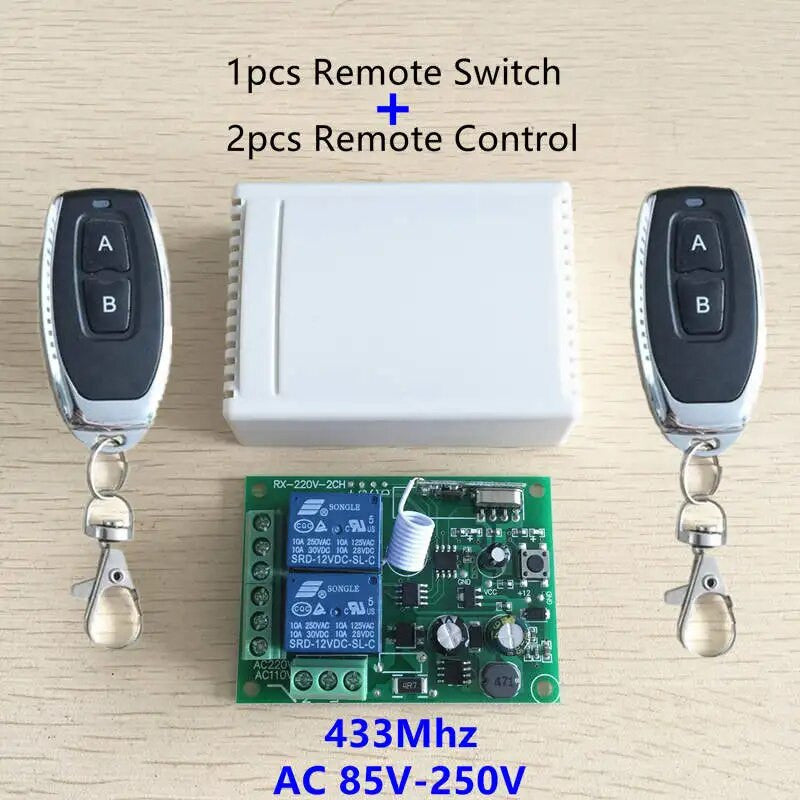 AC 220v 2ch 2 Télécommande Sans Fil Système De Commutateur De Lumière Commutateur De Relais ECLATS DESTOCKAGE