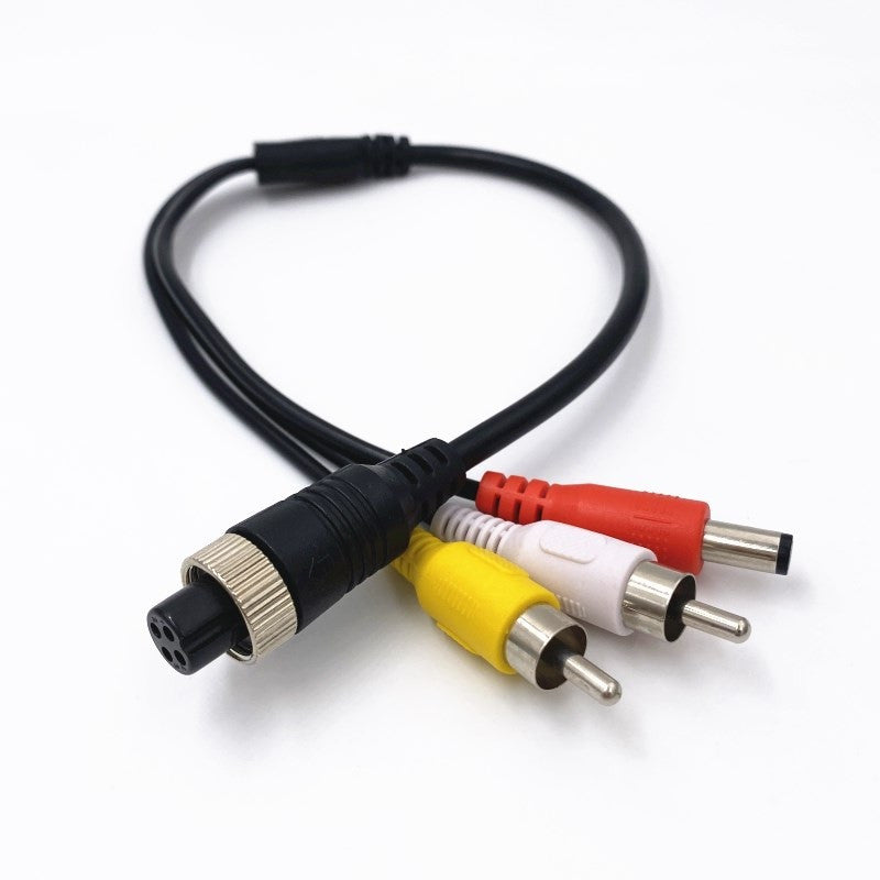 adaptateur AV M12 4 Pin aviation prise femelle à 2 RCA cc cable male pour camera videosurveillance ECLATS DESTOCKAGE