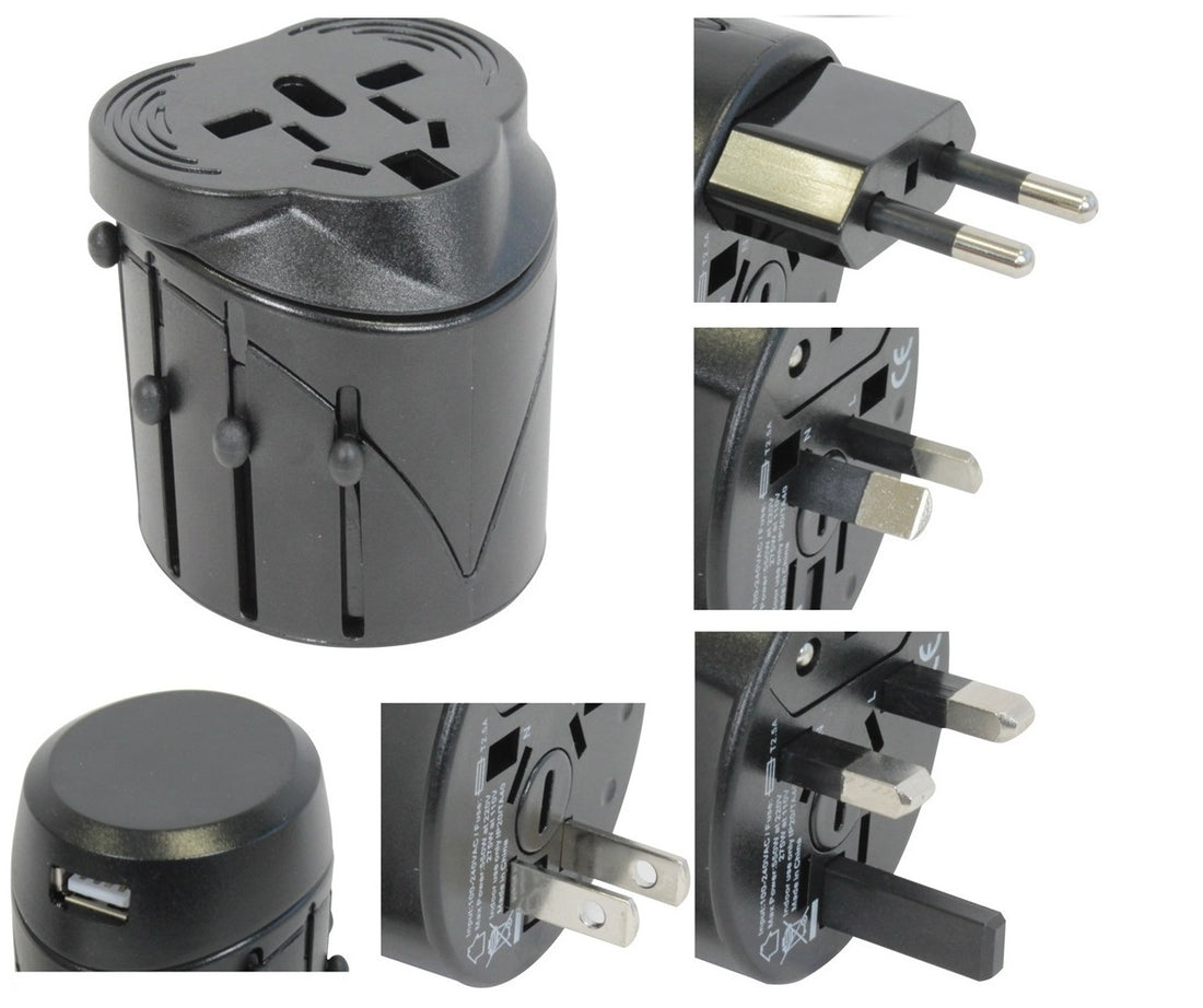 Adaptateur de vacance voyage usb 150 pays universel japon chine royaume-uni irlande europe corée - ECLATS DESTOCKAGE