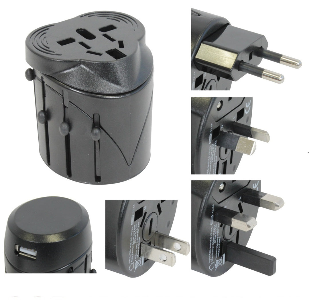 Adaptateur de voyage universel  150 pays usb amérique japon chine royaume-uni irlande europe corée - ECLATS DESTOCKAGE