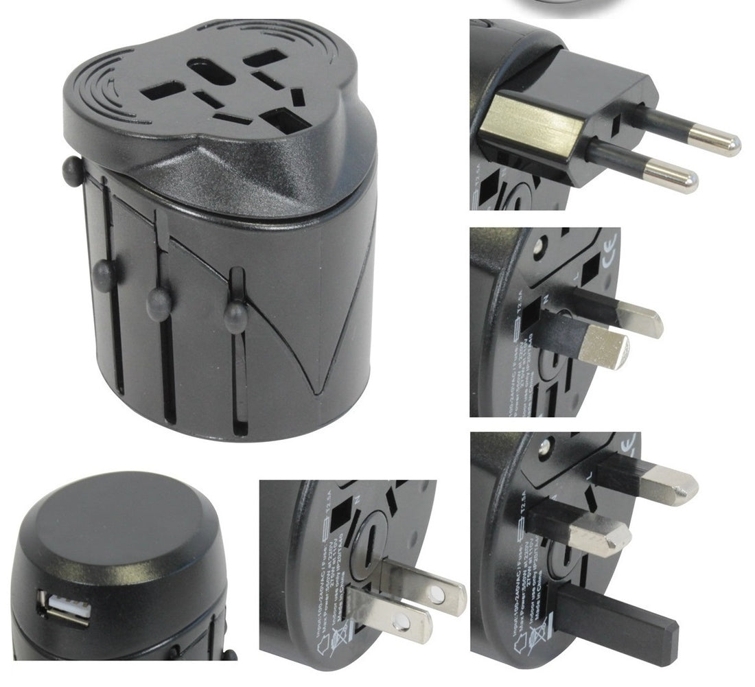 Adaptateur de voyage vacance usb universel  150 pays japon chine royaume-uni irlande europe corée - ECLATS DESTOCKAGE