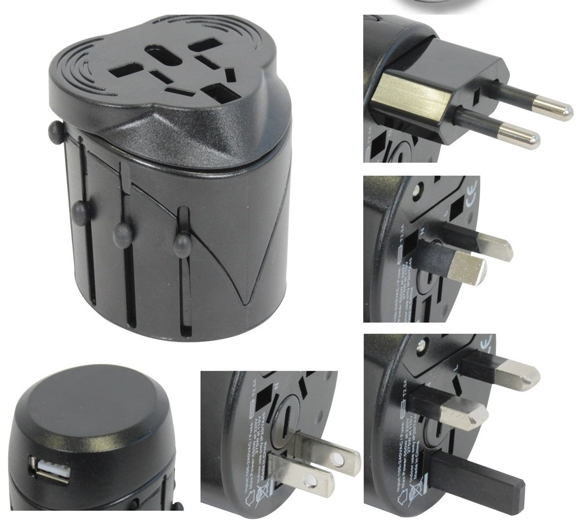 Adaptateur de voyage vacance usb universel  150 pays japon chine royaume-uni irlande europe corée - ECLATS DESTOCKAGE
