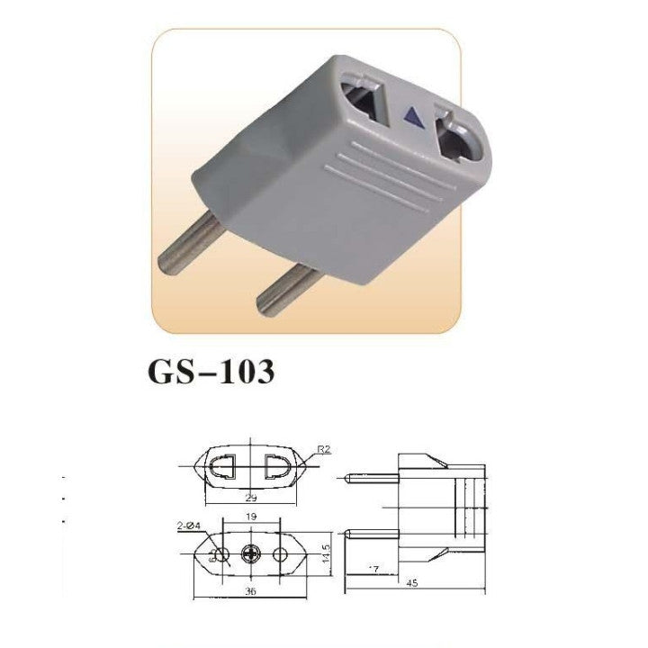 Adaptateur gris voyage prise electrique secteur us vers fiche euro chine japon canada con - ECLATS DESTOCKAGE
