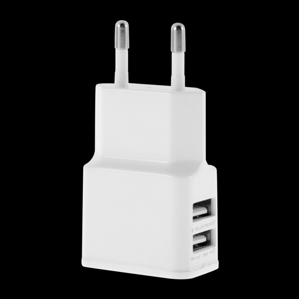 Adaptateur secteur 220v chargeur 2 usb dual 2a pour Samsung iPhone HTC noir - ECLATS DESTOCKAGE