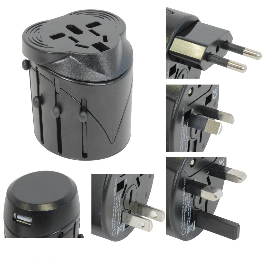 Adaptateur secteur all in one travel adapter ansmann 150 pays avec usb voyage europe suisse italie - ECLATS DESTOCKAGE