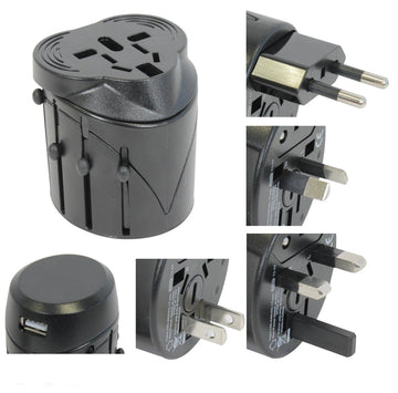 Adaptateur secteur all in one travel adapter ansmann 150 pays avec usb voyage europe suisse italie - ECLATS DESTOCKAGE
