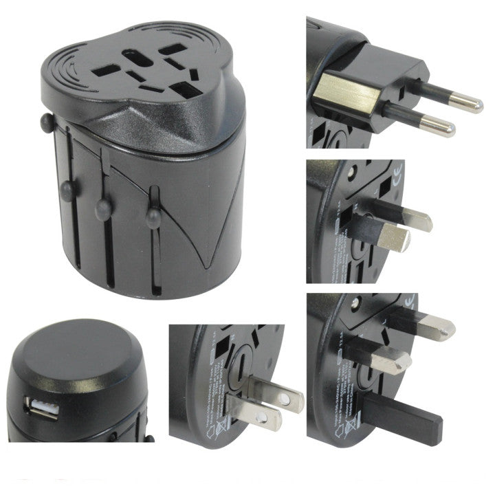 Adaptateur secteur universel prise 150 pays avec usb voyage europe suisse italie uk chine australie - ECLATS DESTOCKAGE