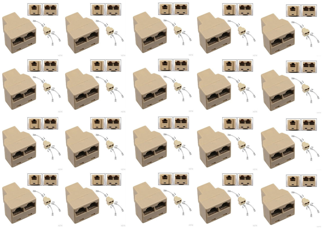 20 Adaptateurs telephonique rj12 femelle 2 rj12 femelle 6p6c dedoubleur ECLATS DESTOCKAGE