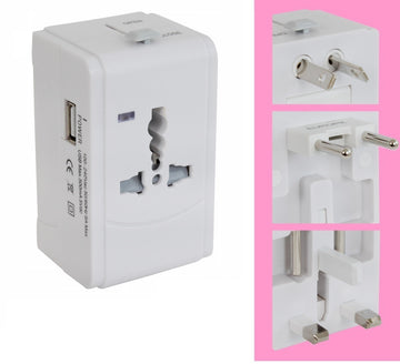 Adaptateur voyage secteur universel prise 150 pays usb europe thaïlande japon canada usa uk chine - ECLATS DESTOCKAGE