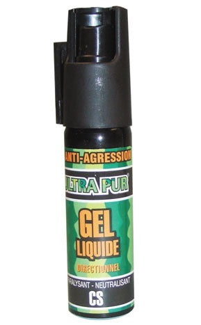 Aerosol de defense gel paralysant cs 2% 25ml arme bombe gaz lacrymogène spray police securite vigile ECLATS DESTOCKAGE
