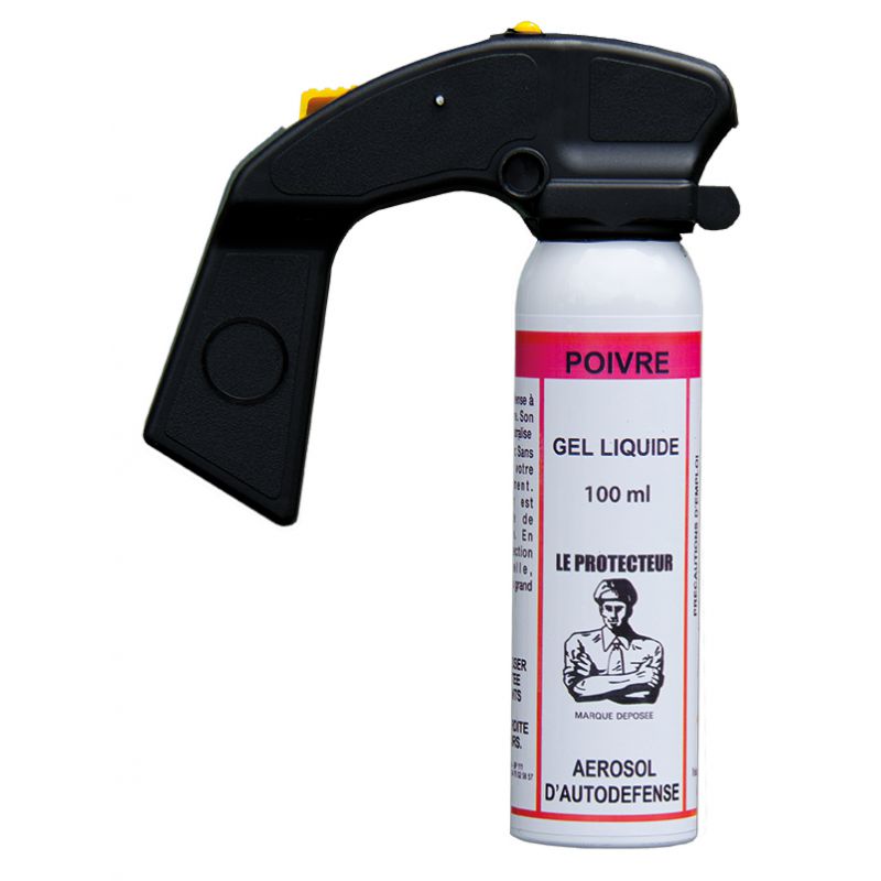 Aerosol defense gel paralysant poivre 100ml arme de défense bombe gaz lacrymogène spray ECLATS DESTOCKAGE