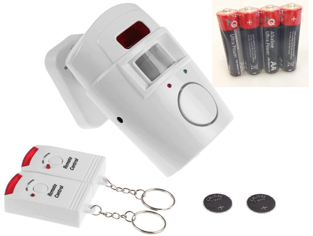Alarme detecteur de mouvement infrarouge 2 télécommande ir et sirene capteur volumétrique ECLATS DESTOCKAGE