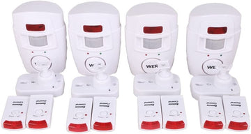 4 Alarme detecteur de mouvement infrarouge 2 télécommande ir et sirene capteur volumétrique ECLATS DESTOCKAGE