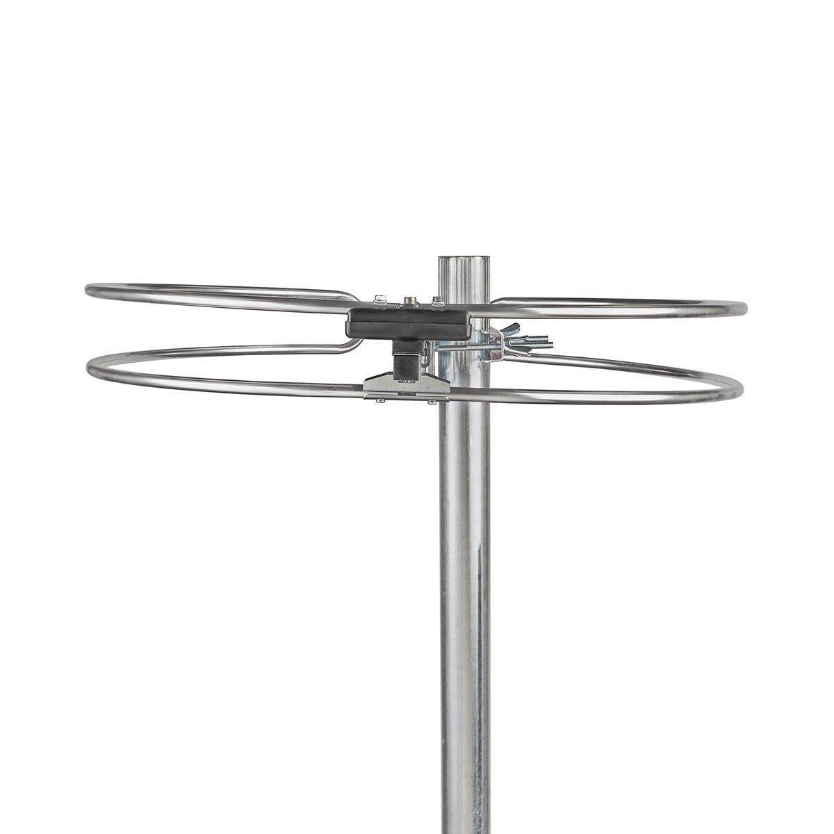 Antenne radio exterieure fm 88 108 mhz ANORFM10ME fiche type f fixation mat ou balcon könig ECLATS DESTOCKAGE