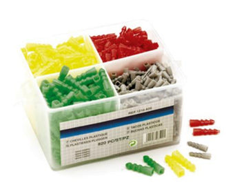 Assortiment de chevilles 5 6 7 8mm (820pcs) nylon 1210 820 perel ECLATS DESTOCKAGE