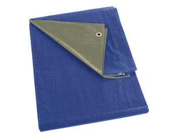 Bache bleu kaki 5 x 8m impermeable tres solide perel 259-58 110-0508 - ECLATS DESTOCKAGE
