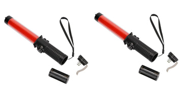 2 Baton lumineux 26cm torche Eclairage led lumiere rouge circulation route aeroport ECLATS DESTOCKAGE