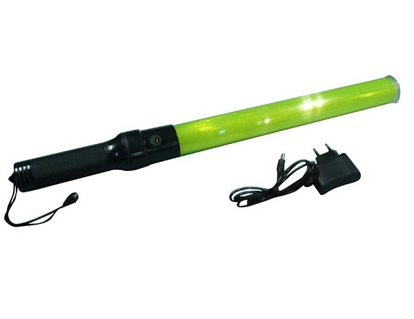 Baton lumineux jaune accu rechargeable + chargeur signalisation police route circulation auto avion ECLATS DESTOCKAGE