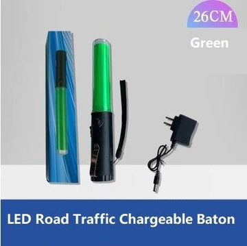 Baton lumineux 26cm led verte + batterie rechargeable + chargeur 220v 5v support magnetique ECLATS DESTOCKAGE