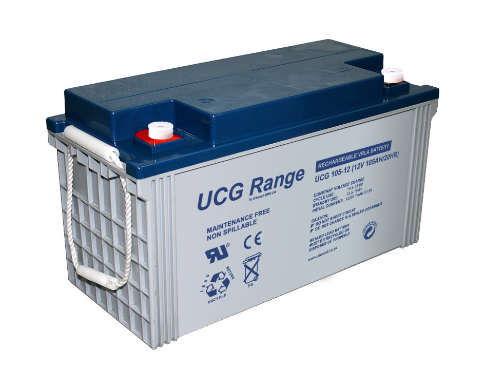 Batterie 12v 105ah accu etanche rechargeable solaire ucg105-12 accumulateur plomb gel eoliene - ECLATS DESTOCKAGE