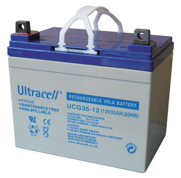 Batterie 35ah 12v rechargeable accu gel ucg35 12 plomb 35a accumulateur solaire energie electrique - ECLATS DESTOCKAGE