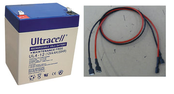 Batterie accu rechargeable 12v 4ah 4.2ah 4.5ah + cordon a cosse femelle femelle 6.4mm - ECLATS DESTOCKAGE