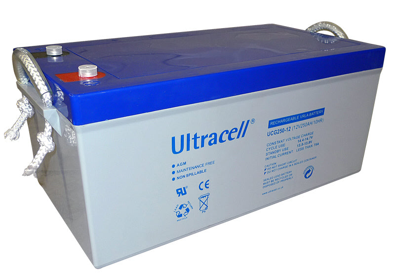 Batterie rechargeable 12v 250a 250ah 255ah ucg250-12 solaire eolienne accu plomb gel accumulateur - ECLATS DESTOCKAGE