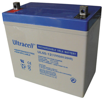 Batterie rechargeable 55ah 12v ul55-12 solaire eolienne accumulateur cyclique plomb etanche golf - ECLATS DESTOCKAGE